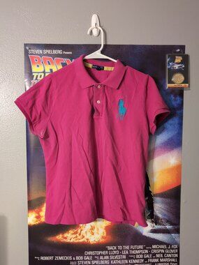 Ralph Lauren Fushia Blue Big Pony Girls Polo Size XL